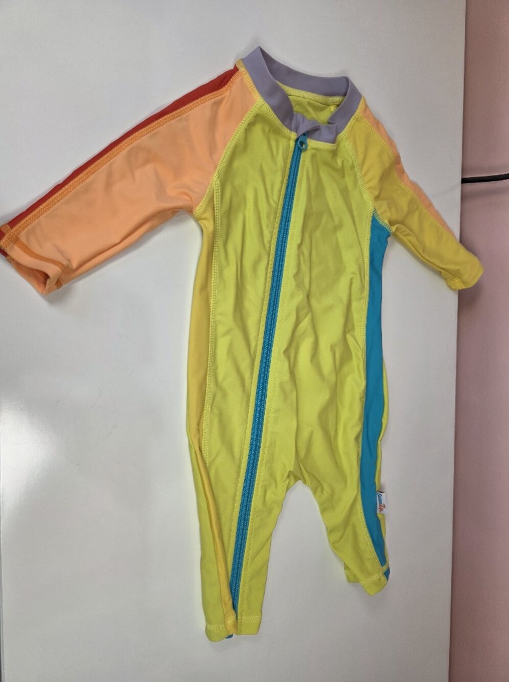 SwimZip Colorblock Long Sleeve One Piece Rash Guard Swimsuit Approx 2T